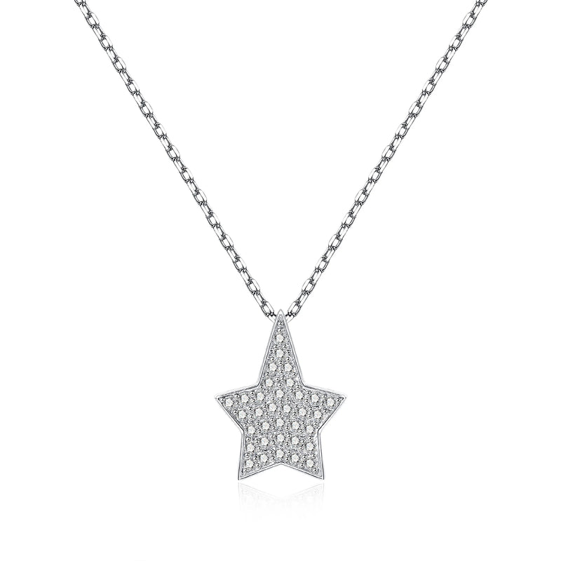 Collar colgante con pavé de estrella de moissanita para mujer