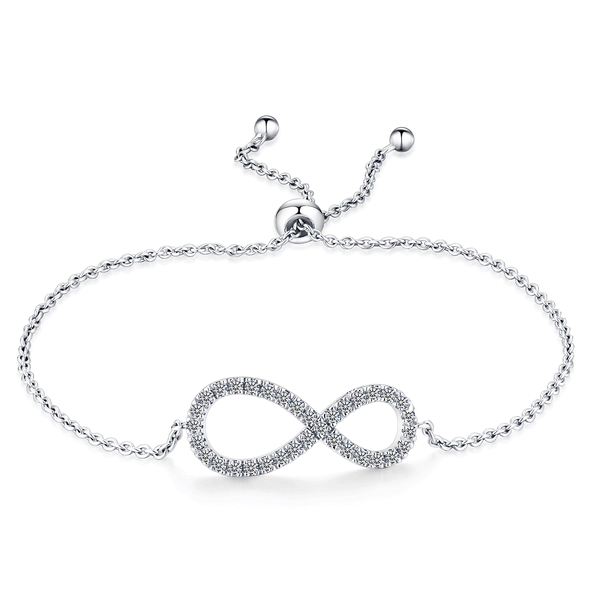 Pulseras ajustables de moissanita Infinity para mujer de 0,54 ct