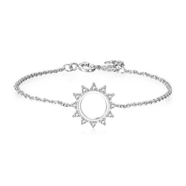 Pulseras de sol de moissanita para mujer en plata de ley