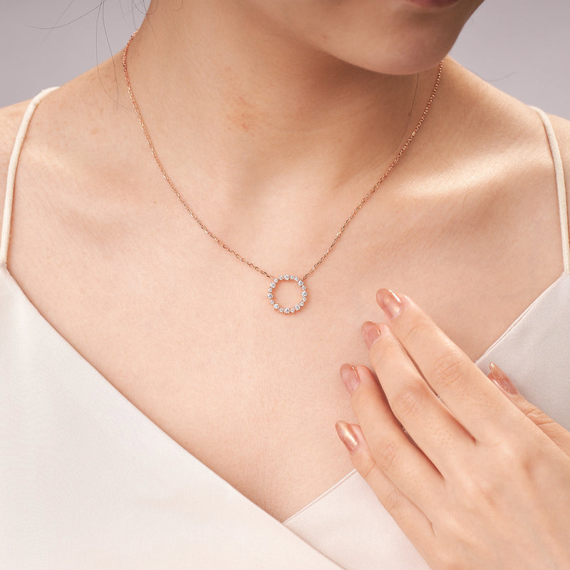 Collares colgantes de círculos de moissanita para mujer