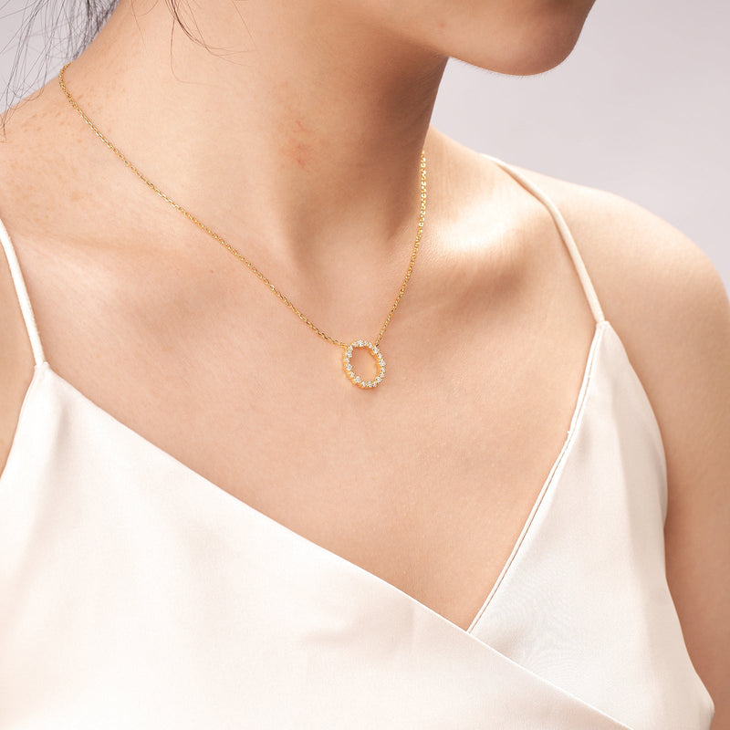 Collares colgantes de círculos de moissanita para mujer